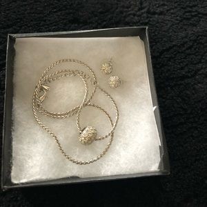 Silver necklace with matching earrings